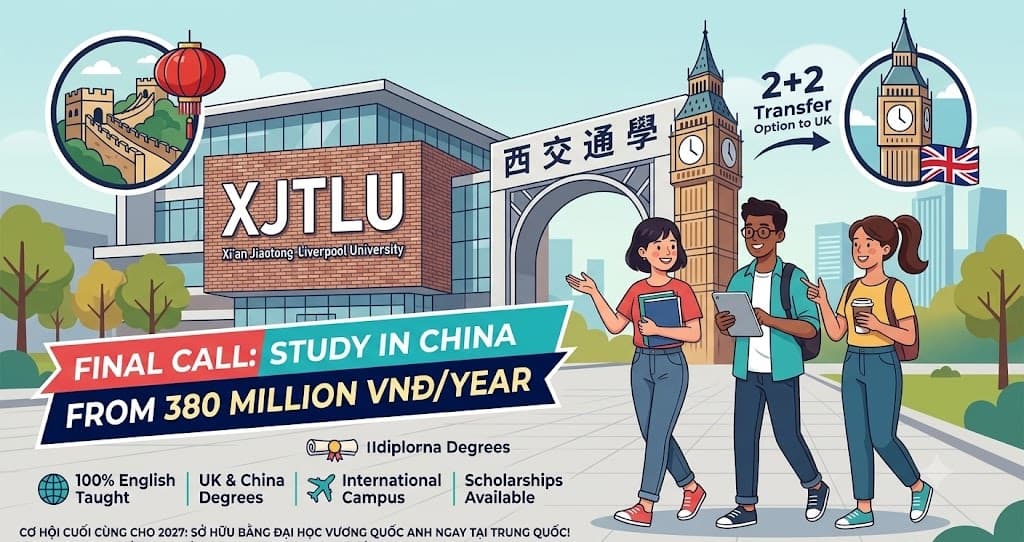 🎓 DU HỌC QUỐC TẾ TIẾT KIỆM CÙNG XI'AN JIAOTONG-LIVERPOOL UNIVERSITY (XJTLU) – SỞ HỮU BẰNG ĐẠI HỌC ANH QUỐC NGAY TẠI TRUNG QUỐC 🇨🇳🇬🇧