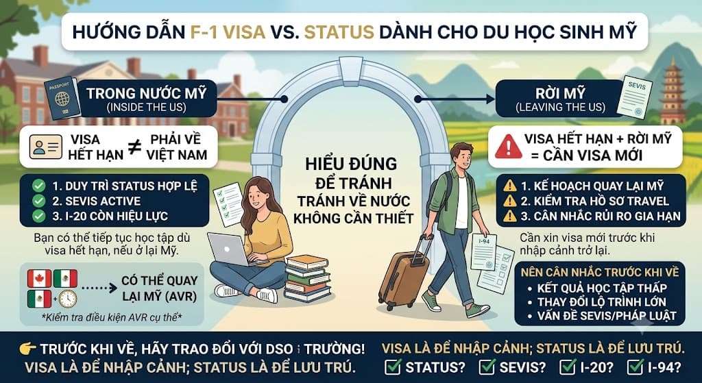 F-1 HẾT HẠN VISA: KHI NÀO DU HỌC SINH CẦN VỀ VIỆT NAM GIA HẠN?
