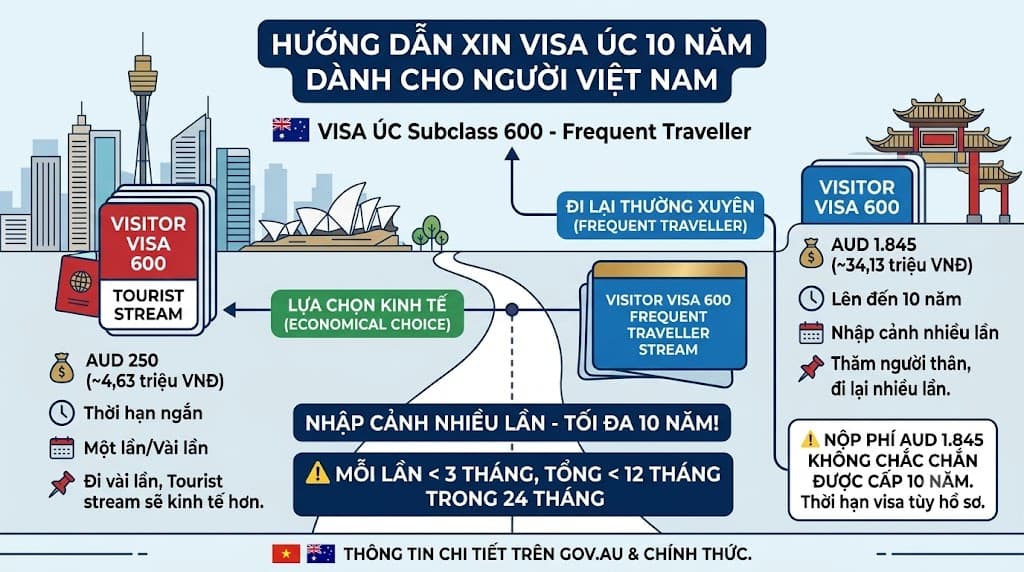 CÔNG DÂN VIỆT NAM CÓ THỂ XIN VISA ÚC LÊN ĐẾN 10 NĂM – FREQUENT TRAVELLER STREAM