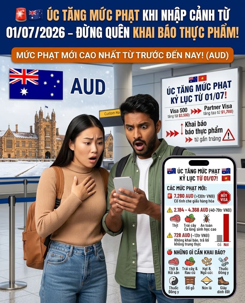 Australia increases entry biosecurity fines from 01/07/2026: remember to declare food