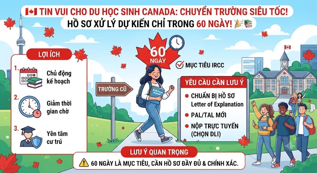 IRCC updates the school transfer process for students in Canada: a processing target of around 60 days